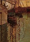 Egon Schiele Canvas Paintings - Harbor of Trieste